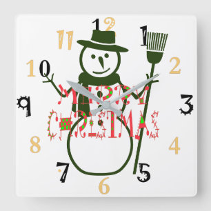 Horloge Carrée Joyeux Noël et une bonne année