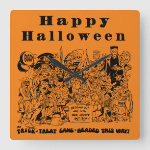 Horloge Carrée Joyeux personnage d'Halloween