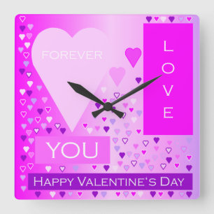 Horloge Carrée Joyeux Saint Valentin