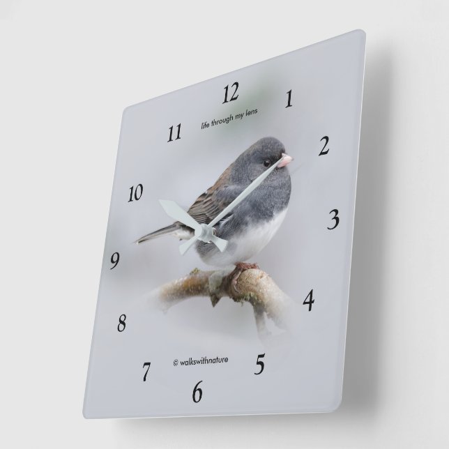 Horloge Carrée Junco à ardoise foncée sur l'arbre à poires (Angle)