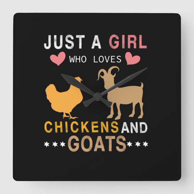 Horloge Carrée just a girl who lockens chickens and goats (Recto)