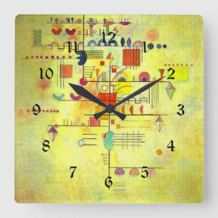 Horloge Carrée Kandinsky - Ascension Douce, art abstrait