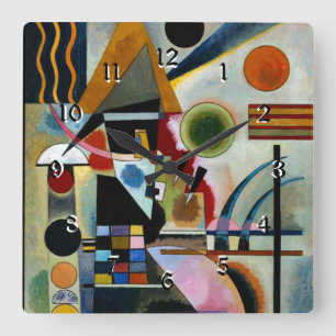 Horloge Carrée Kandinsky - Balançant, peinture populaire, 