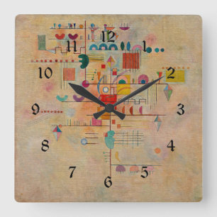 Horloge Carrée Kandinsky - Graceful Ascent, célèbre art abstrai