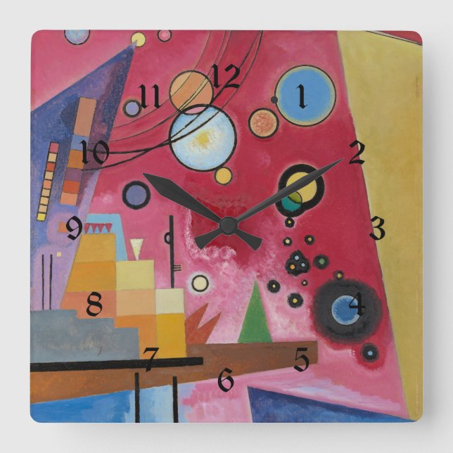 Horloge Carrée Kandinsky - Rouge lourd (Recto)