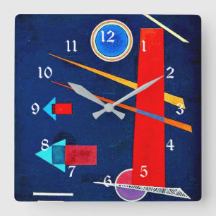 Horloge Carrée Kandinsky - Rouge puissant