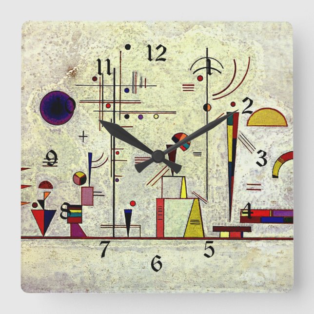 Horloge Carrée Kandinsky - Serious Fun, abstract art (Recto)