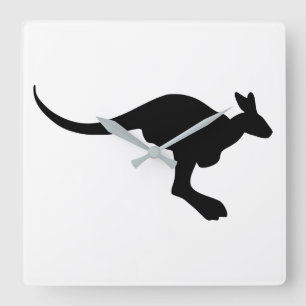 Horloge Carrée Kangaroo Silhouette