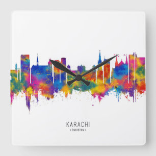 Horloge Carrée Karachi Pakistan Skyline
