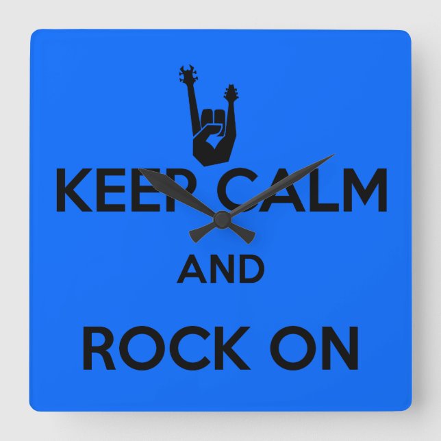 Horloge Carrée Keep calm and rock on (Recto)