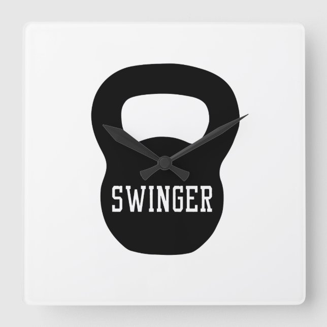 Horloge Carrée Kettlebell Swinger (Recto)