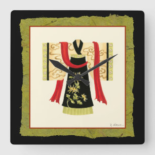 Horloge Carrée Kimono japonais traditionnel avec l'impression