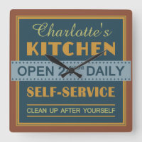 Kitchen - custom name - wall clock