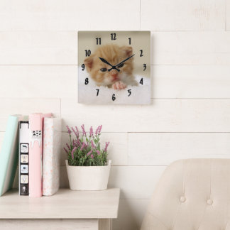Horloge Carrée Kitten de Tiny