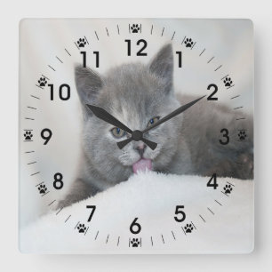 Horloge Carrée Kitts gris Licking Neige