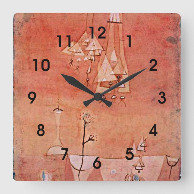 Horloge Carrée Klee - Laboratoire botanique (Recto)
