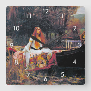Horloge Carrée La Dame de Shalott, John William Waterhouse