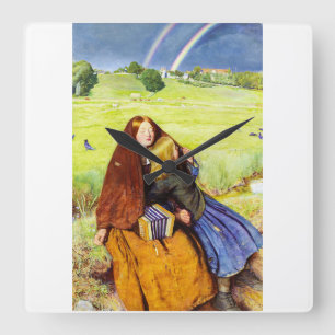 Horloge Carrée La fille aveugle par John Everett Millais