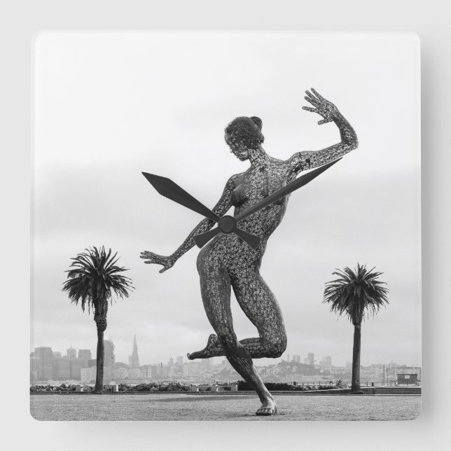 Horloge Carrée La force d'une femme (Recto)