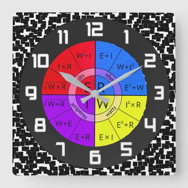 HORLOGE CARRÉE LA LOI D'OHM (Recto)