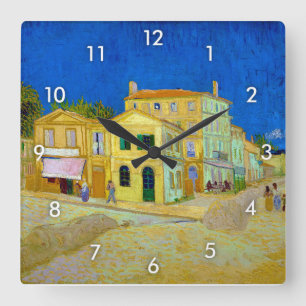 Horloge Carrée La Maison Jaune, Van Gogh