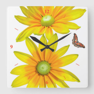 Horloge Carrée La marguerite, marguerite, me donnent que votre
