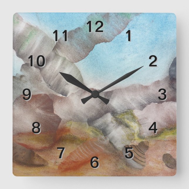 Horloge Carrée La mer écosse l'eau du fond (Recto)