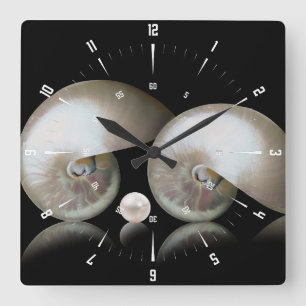 Horloge Carrée La Mère de l'horloge ronde Pearl