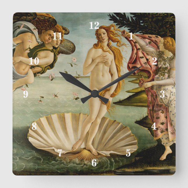 Horloge Carrée La naissance de Vénus | Botticelli (Recto)
