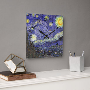 Horloge Carrée La Nuit étoilée de Vincent van Gogh
