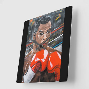 Horloge Carrée La peinture The Champ par Alfred Fox