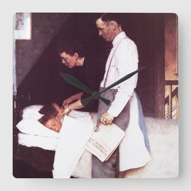 Horloge Carrée La Peur (Recto)