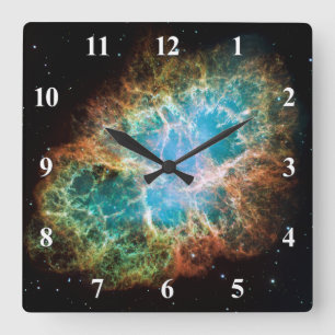 Horloge Carrée La photo céleste de la nébuleuse du Crabe