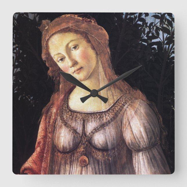 Horloge Carrée La Primavera by Sandro Botticelli (Recto)