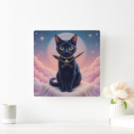 Horloge Carrée La Reine Du Ciel De Chat Noir