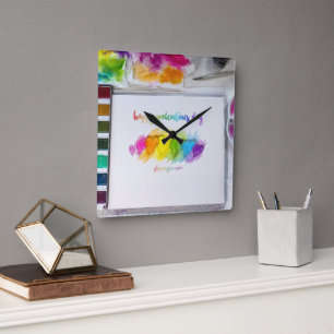 Horloge Carrée La Saint-Valentin de SlipperyJoe's sentiment LGBTQ
