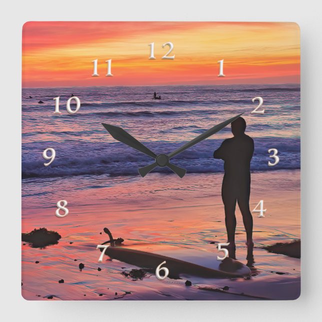 HORLOGE CARRÉE LA SEPTIÈME VAGUE (Recto)