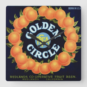 Horloge Carrée Label Crate d'Or Circle Brand
