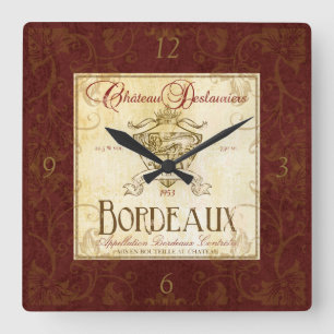 Horloge Carrée Label Wall Clock