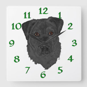 Horloge Carrée Labrador Retriever noir