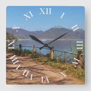 Horloge Carrée Lac d'Eder avec château de Waldeck