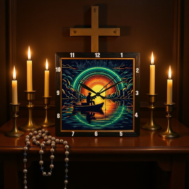 Horloge Carrée Lac des Ombres (Créateur téléchargé)