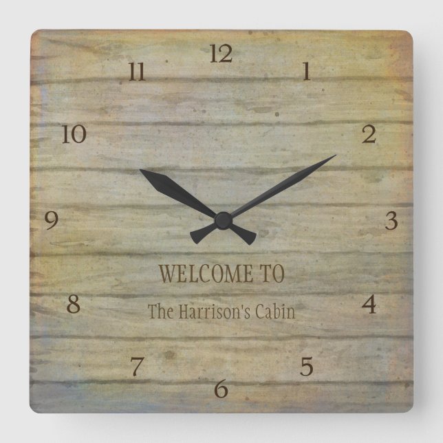 Horloge Carrée Lac Mountain Pines Welcome Cabin (Recto)