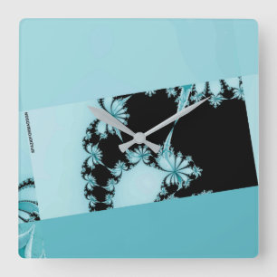 Horloge Carrée Lagune du jardin fractal