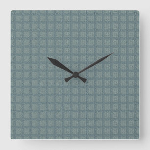 Horloge Carrée Laine tricotée grise et sauge