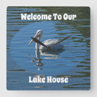 Lake House Welcome Pelican Wild Bird Home Guest