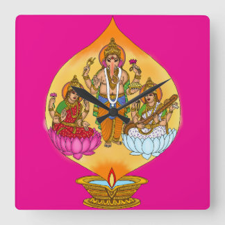 Horloge Carrée Lakshmi Ganesh Wall Clock