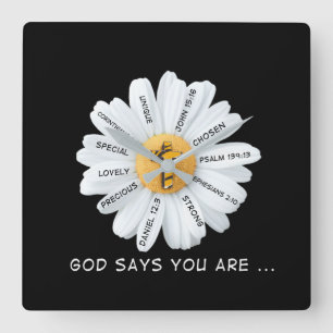Horloge Carrée L'Amour de Jésus Dieu Dit Que Vous Êtes...