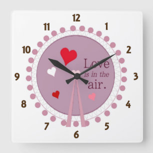 Horloge Carrée L'Amour Est Dans L'Horloge Du Mur De L'Air