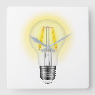 Horloge Carrée Lampe à lumière